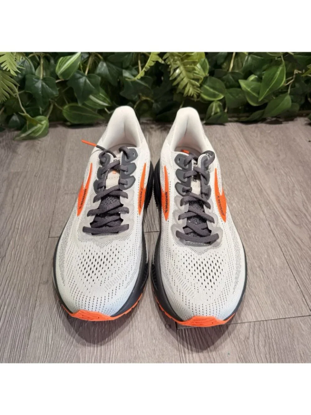 Brooks Ghost 17 Running Shoes Oyster Mushroom/ Orange/ Ebony , Men's 8 D